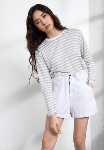 Origin by Zalora multi Linen Crew Neck Long Sleeve Top 115C3AA8656599GS_1