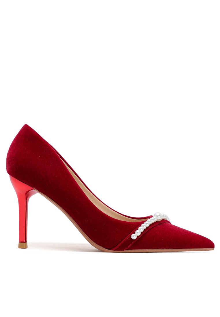 8CM Pearl Chain Suede Pumps BY2181-28