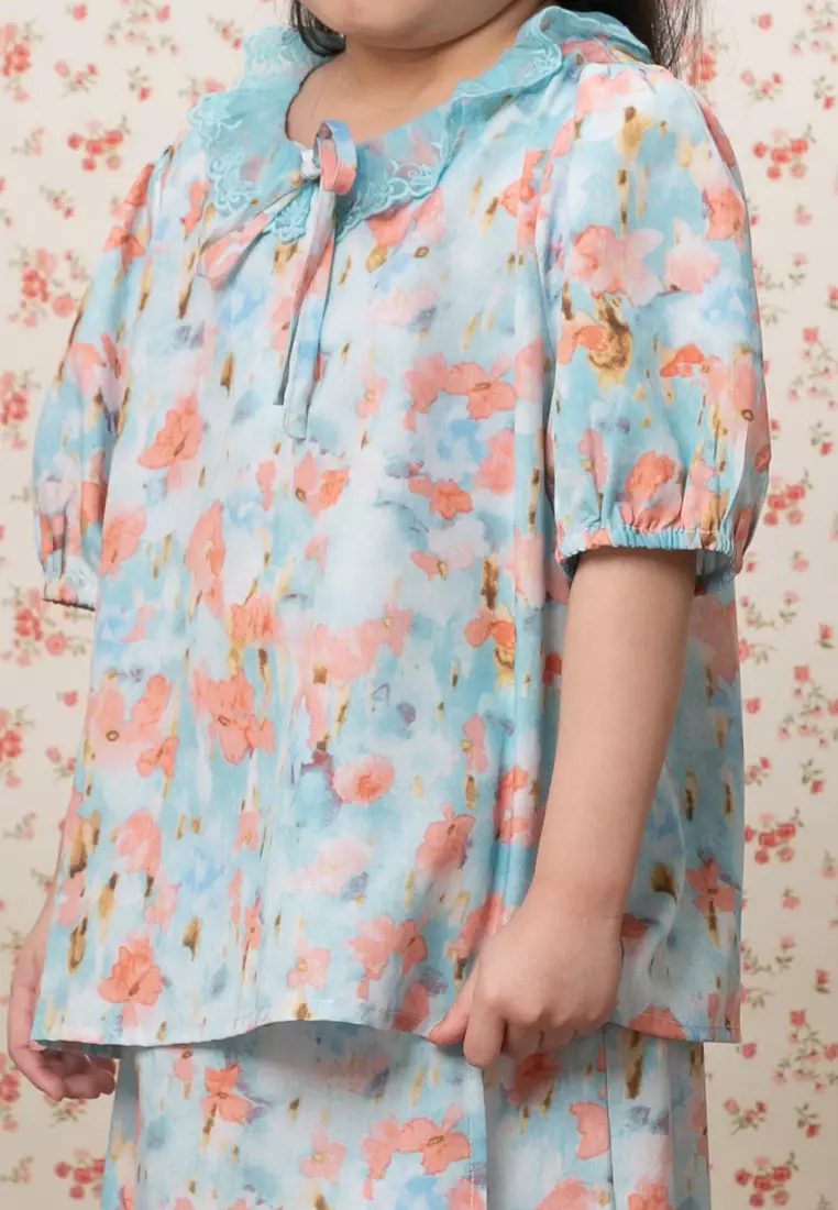 MINAH PUFF SLEEVE TOP WITH SKIRT SET