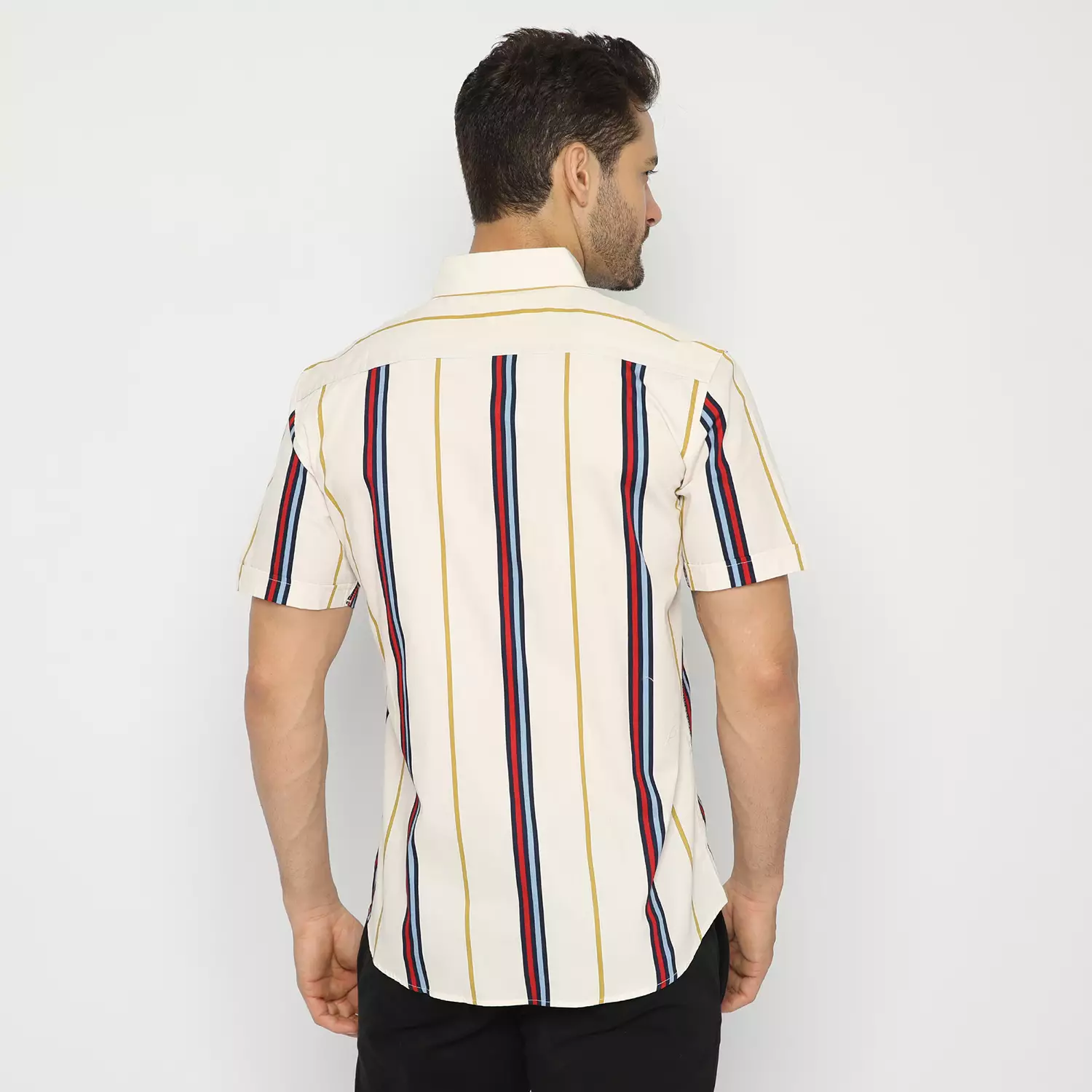 Platini Kemeja Motif Salur Pria Lengan Pendek 131990