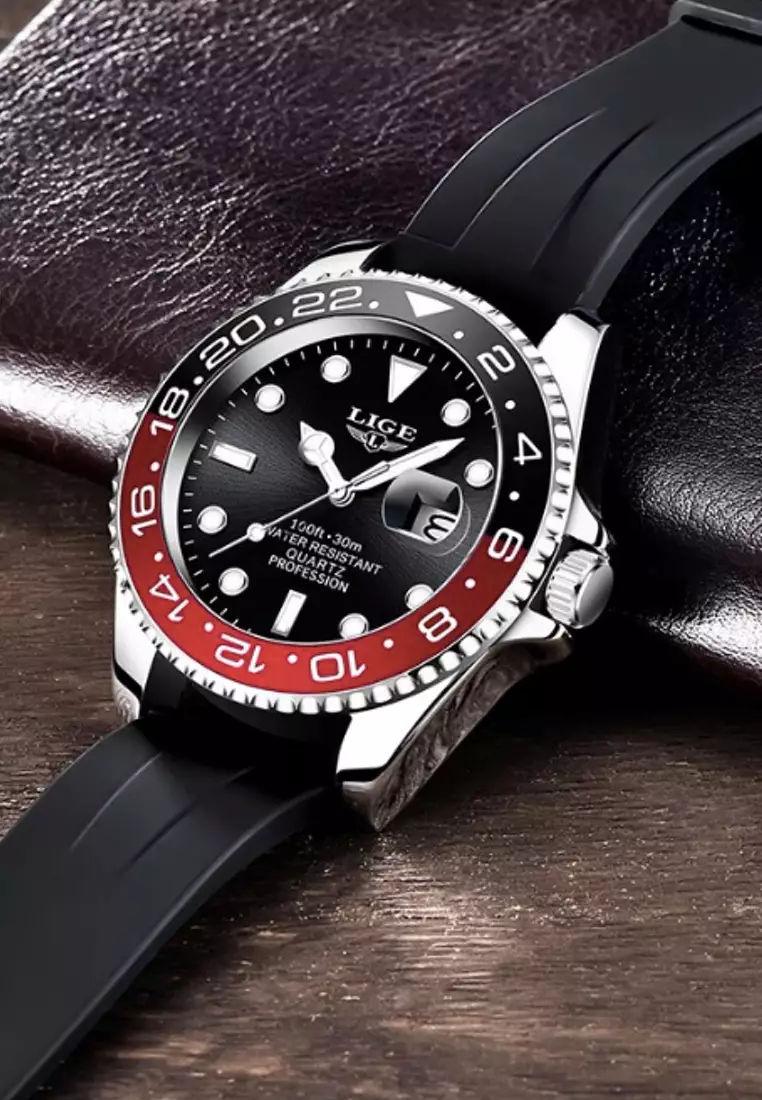 Buy LIGE LIGE Unisex Classic Diver's Stainless Steel Quartz Watch with