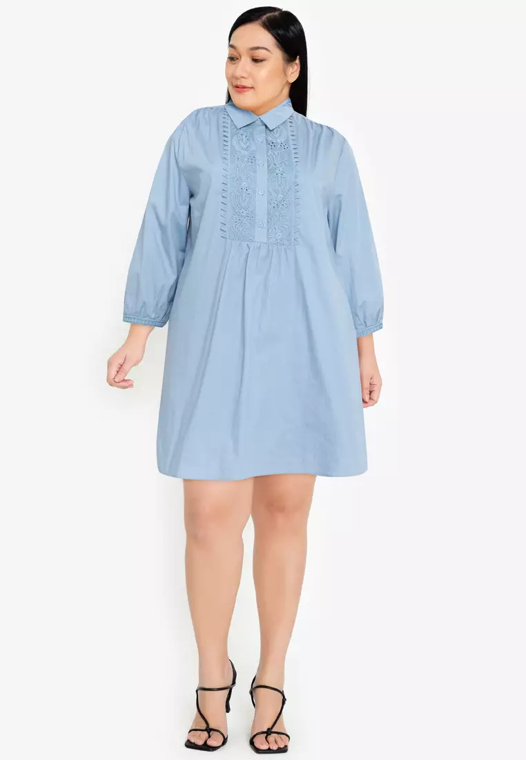 Calandria Lace Bib Shirt Dress