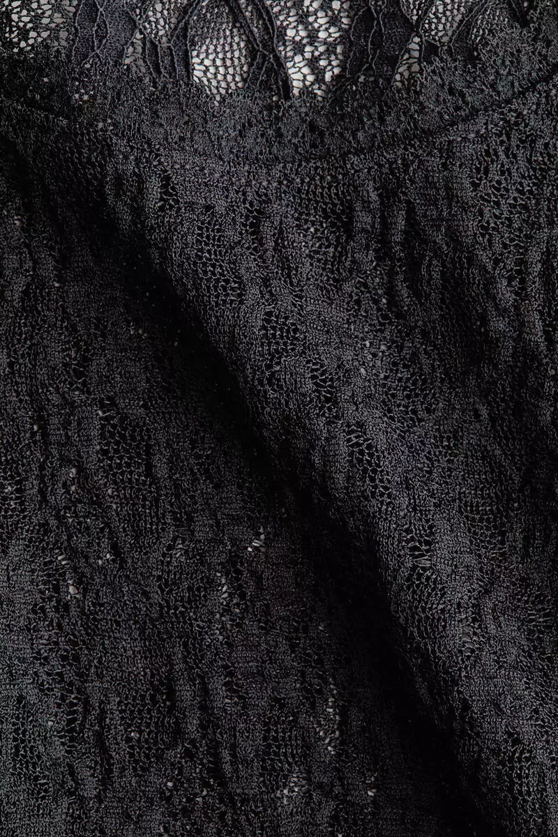 Lace-look jersey thong body