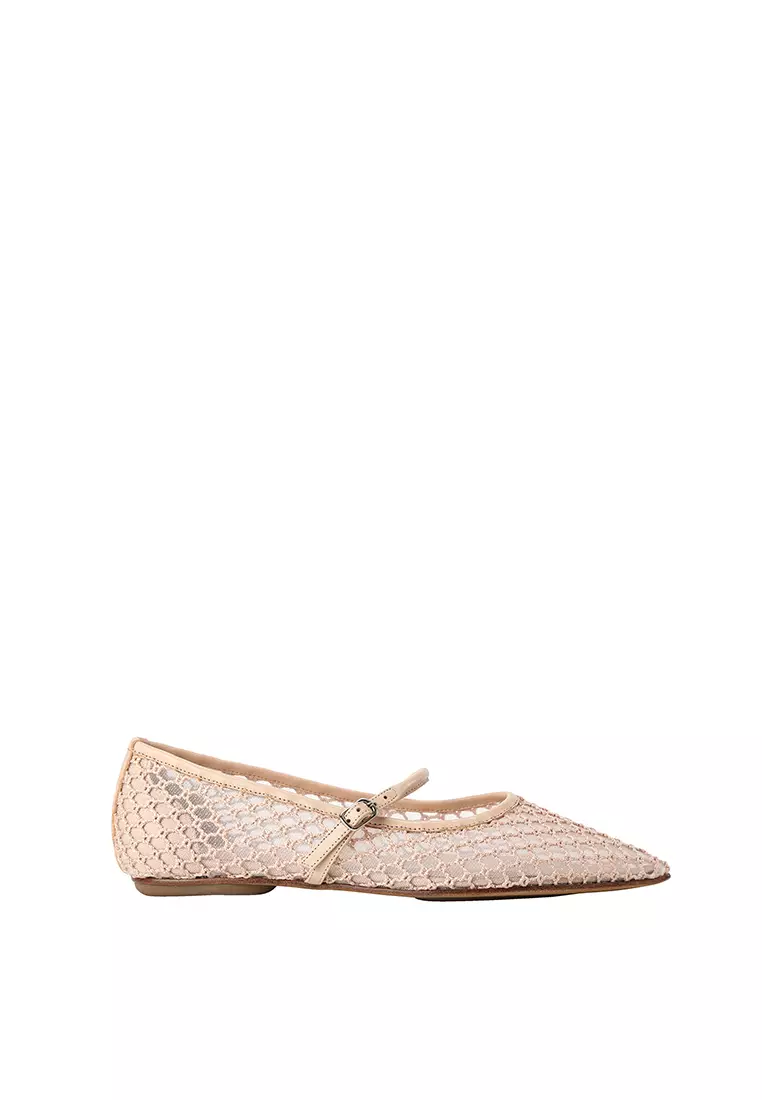 Discount on Beracamy  shoes - SKU: Beracamy Net-Knitting Mary Jane Flat - Ecru