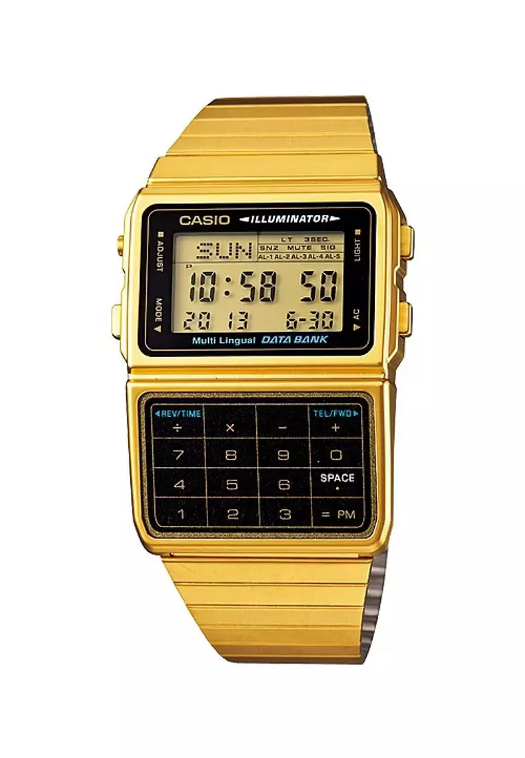 Casio Jam Tangan - Gold Black - Stainless Steel - DBC-611G-1DF