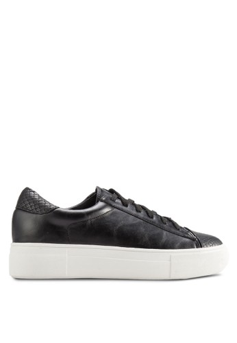 Contrast Textured Laced Up Sneakers