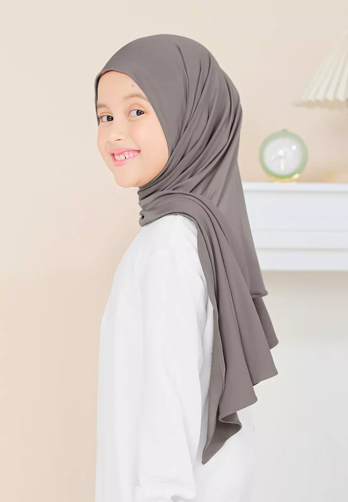 Cotton Bee - Calla Oval Instan | Hijab Pashmina Instan Anak - Fallen Rock