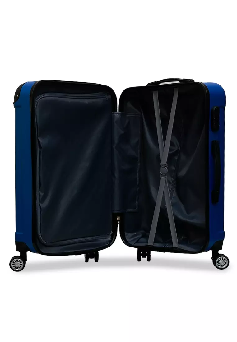 Austin Koper Hardcase Unisex Size 24 Inch Suitcase Combination Lock Large Compartment Material ABS+PVC Coated ORIGINAL - Blue