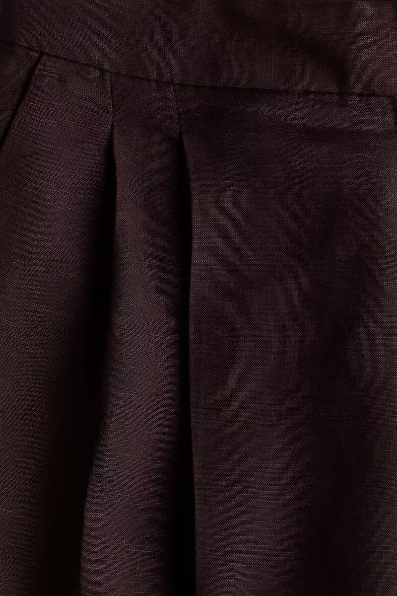 Linen-blend Bermuda shorts