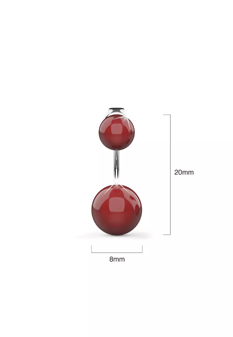 Dolce Amore Earrings-White Gold/Red