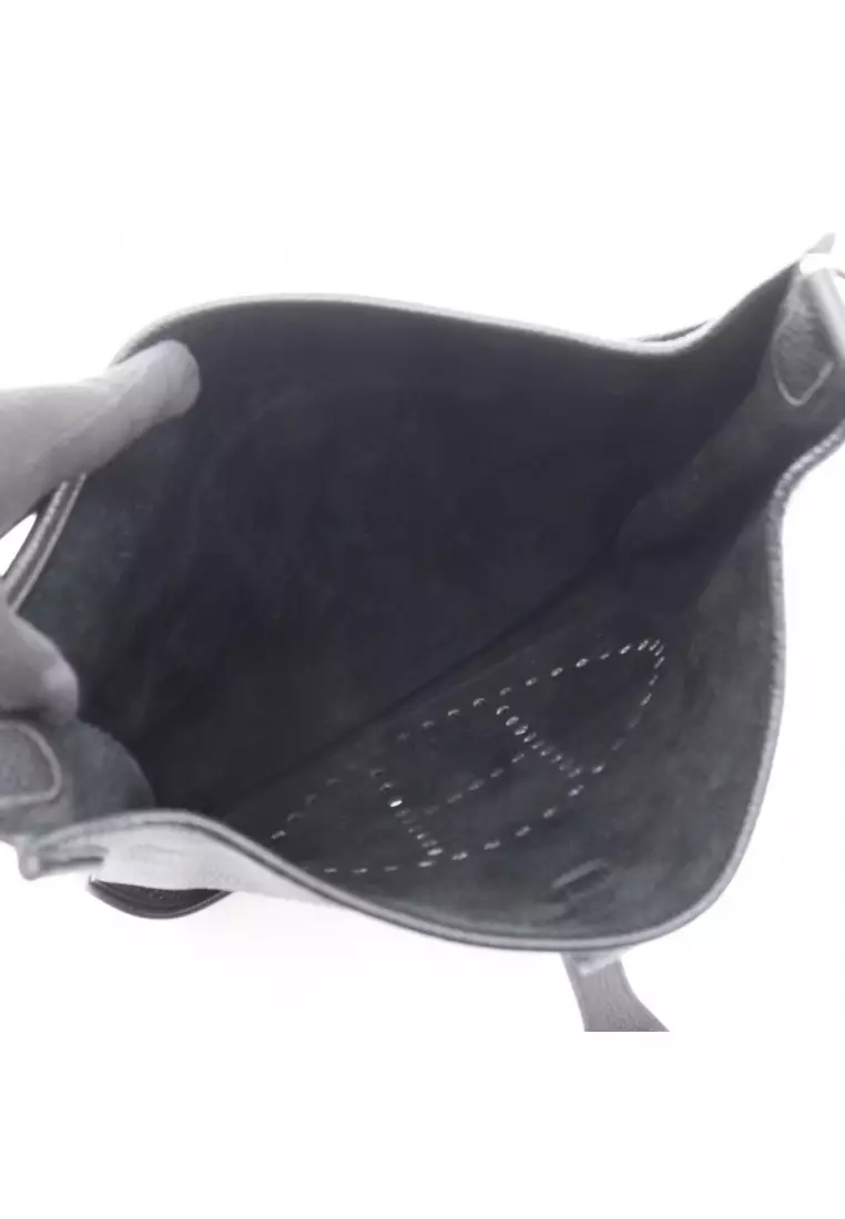 Pre-Loved Hermès Evelyn 3 Troyes GM Shoulder bag Clemence leather black silver hardware □Q stamp