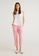 United Colors of Benetton pink Cropped Trousers in 100% Linen 53729AAE62E208GS_3