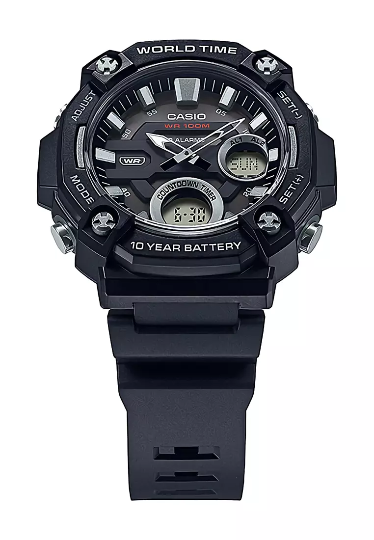 Casio - Jam Tangan Pria - Black - Resin Strap - AEQ-120W-1AVDF