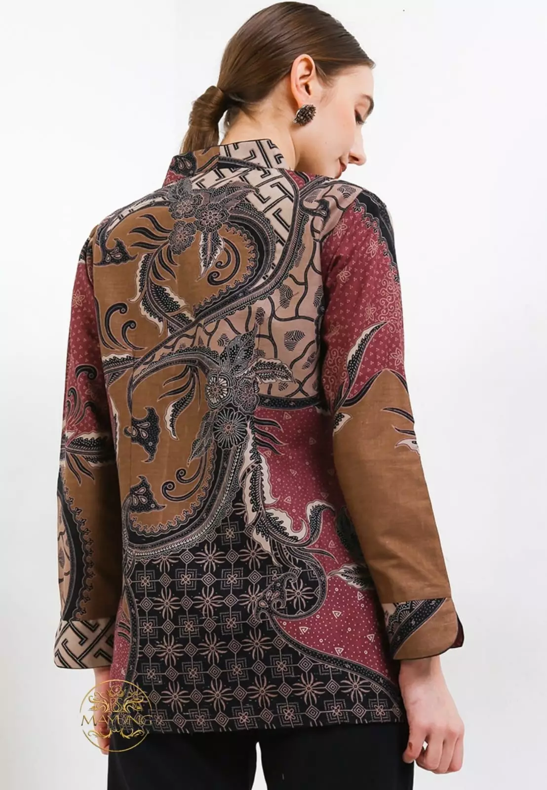 Blouse Batik Wisana Ungu Premium Slimfit Elegant
