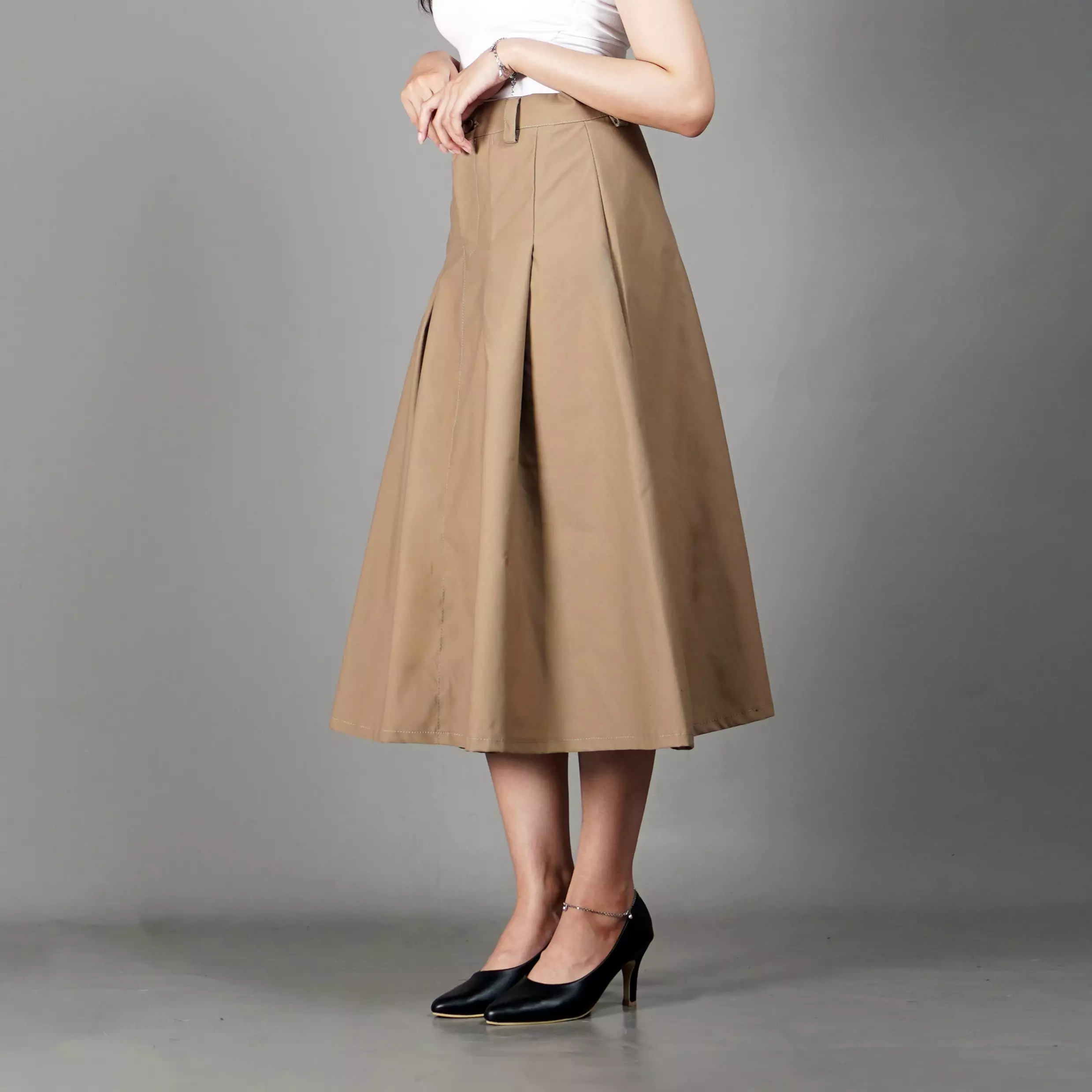 Jual Okechuku RUBY Rok Wanita Pleated Skirt Highwaist A-Line Midi