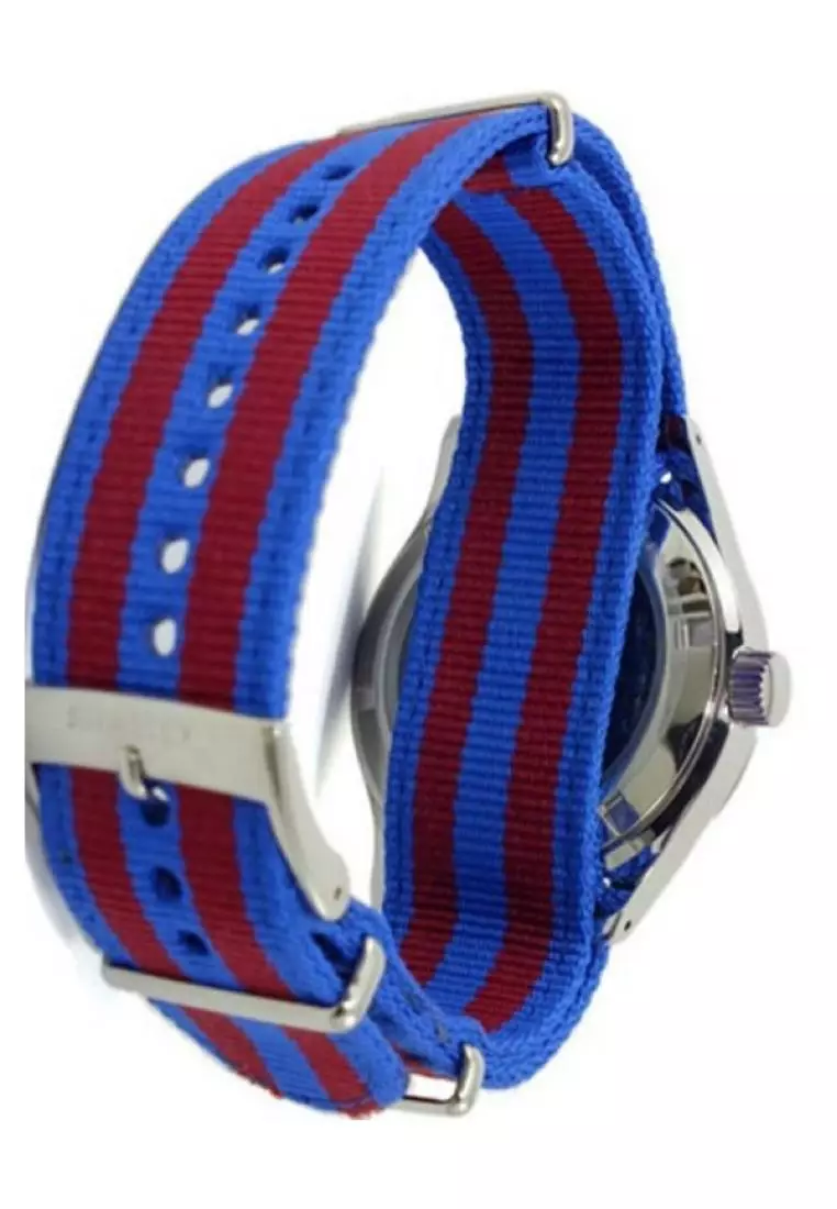 Jam Tangan Unisex Seiko 5 Barcelona Sports Original Garansi Resmi Strap Nylon Blue SRP303 SRP303K1 Blue