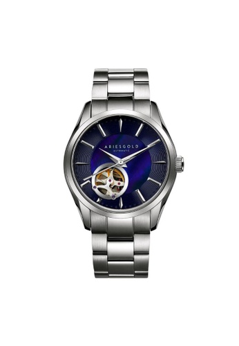 Aries Gold 銀色 Aries Gold Infinum Blue and Silver Stainless Steel Watch 3CABBAC5DA552FGS_1