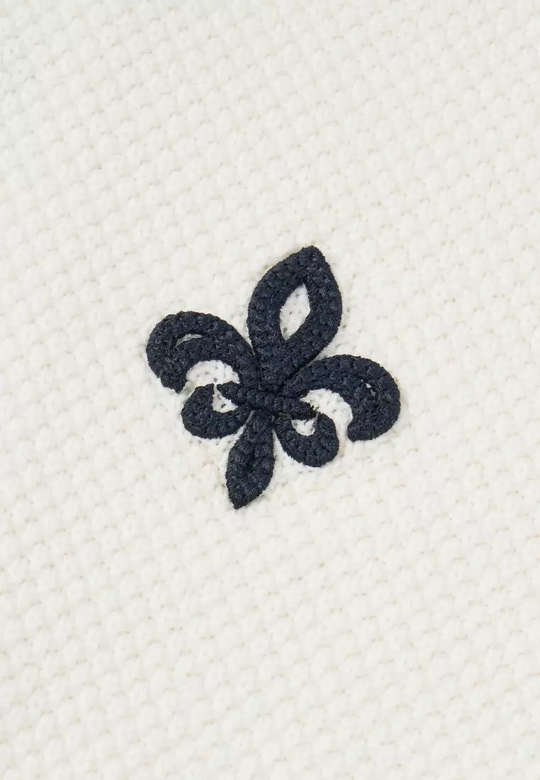 女裝鳶尾花 LOGO 拼色條紋針織外套 開襟毛衣