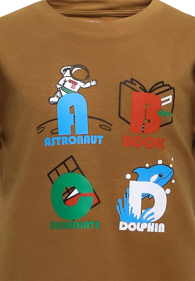 Qna Boy Joachim T-shirt Pendek Anak Coklat