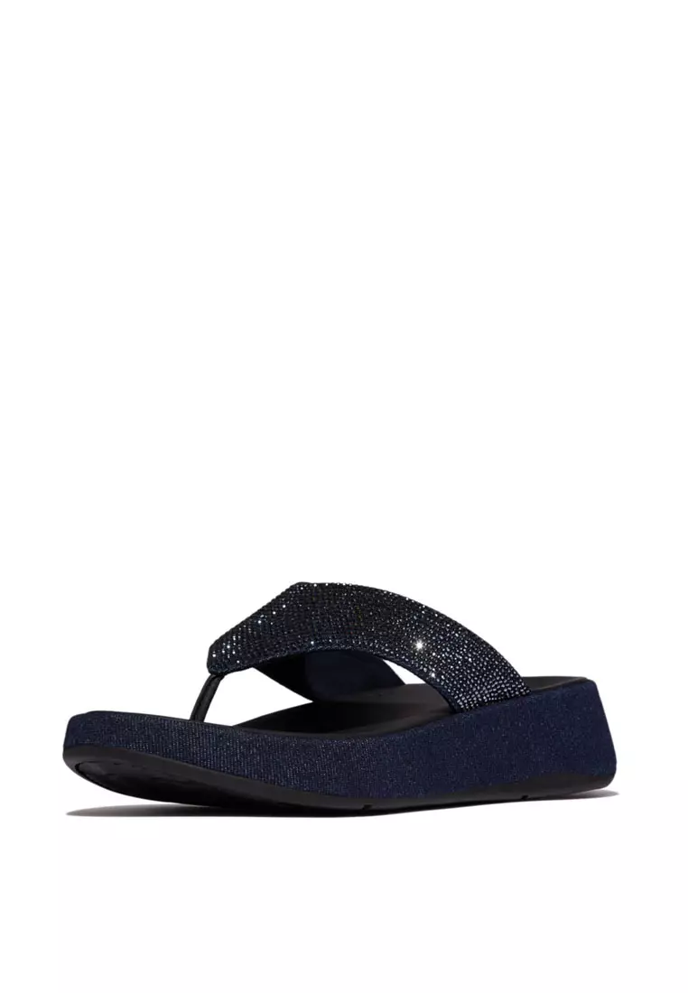 F-MODE Women's Denim Toe-Post Sandals - Dark Denim (A2V-D71)