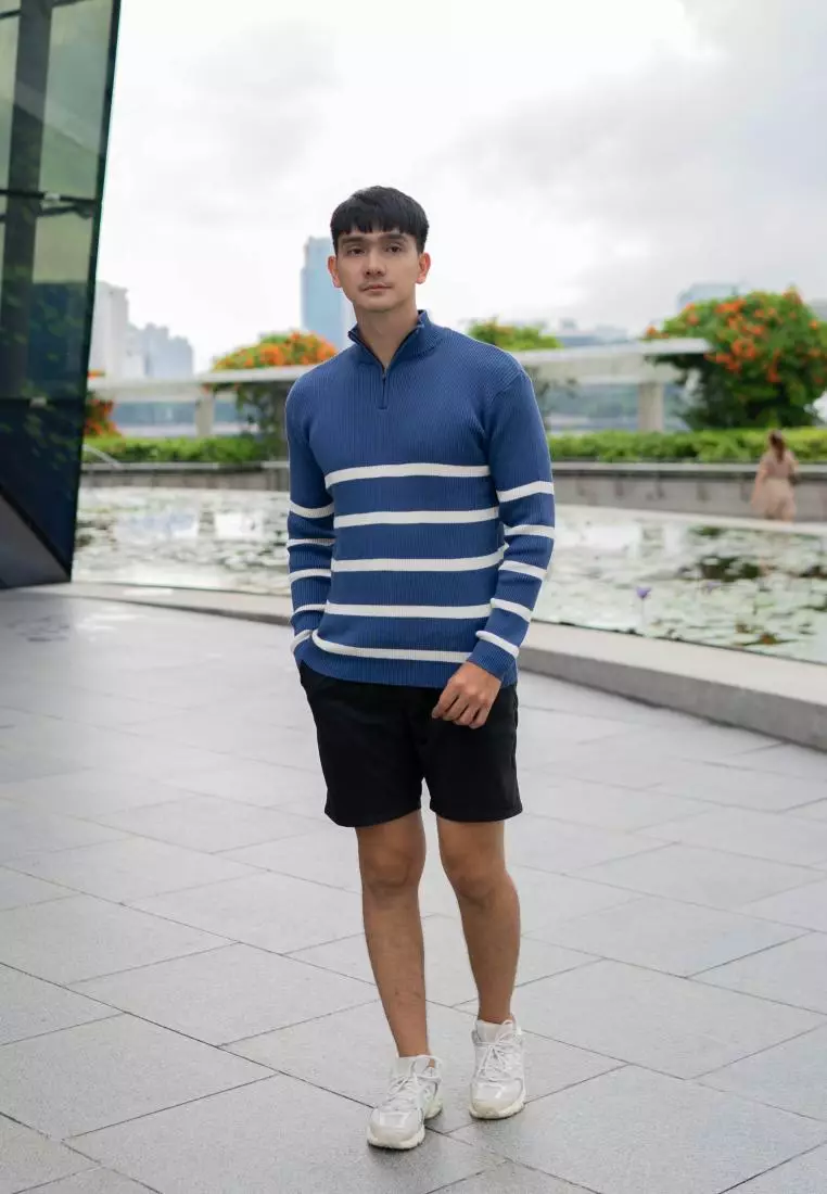 Kale Dickson Blue / Sweater Rajut Lengan Panjang Pria premium berbahan dasar cotton wool