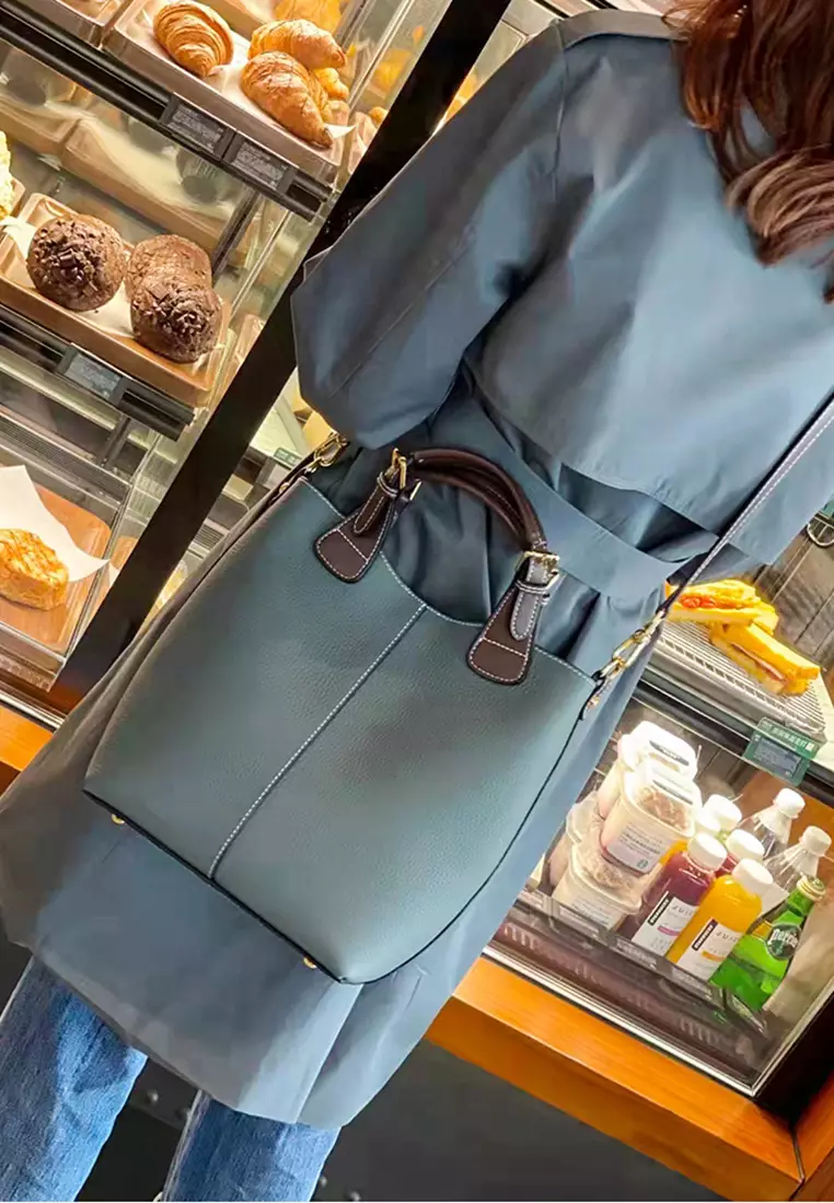 Women's Classic Cowhide Leather 2-Ways Crossbody Bags Hand Bags