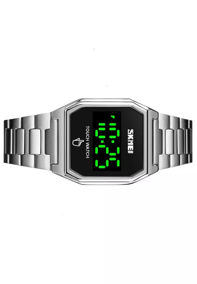 Jam Tangan Digital Pria LED Touch Screen Waterproof Many Function Tali Strap Material Stainless Steel VRO120 ORIGINAL