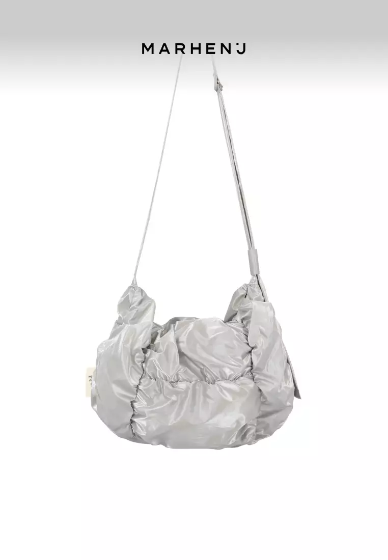 POPCORN SWING Nylon Crossbody Bag Silver
