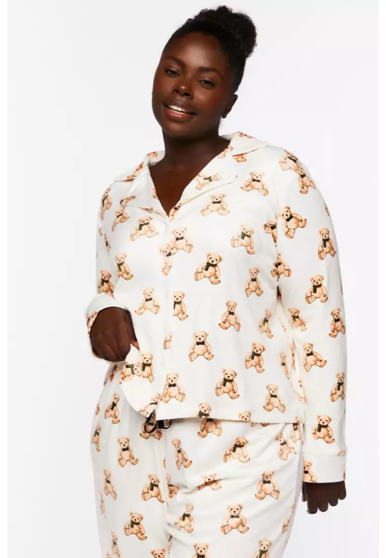 Buy FOREVER 21 Plus Size Teddy Bear Pajama Shirt 2023 Online
