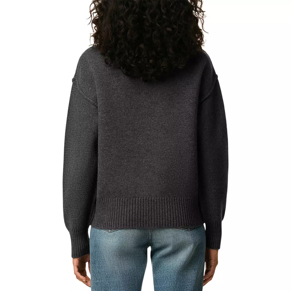 Red Ami De Coeur Inside Out Seams Crewneck Sweatshirt Grey