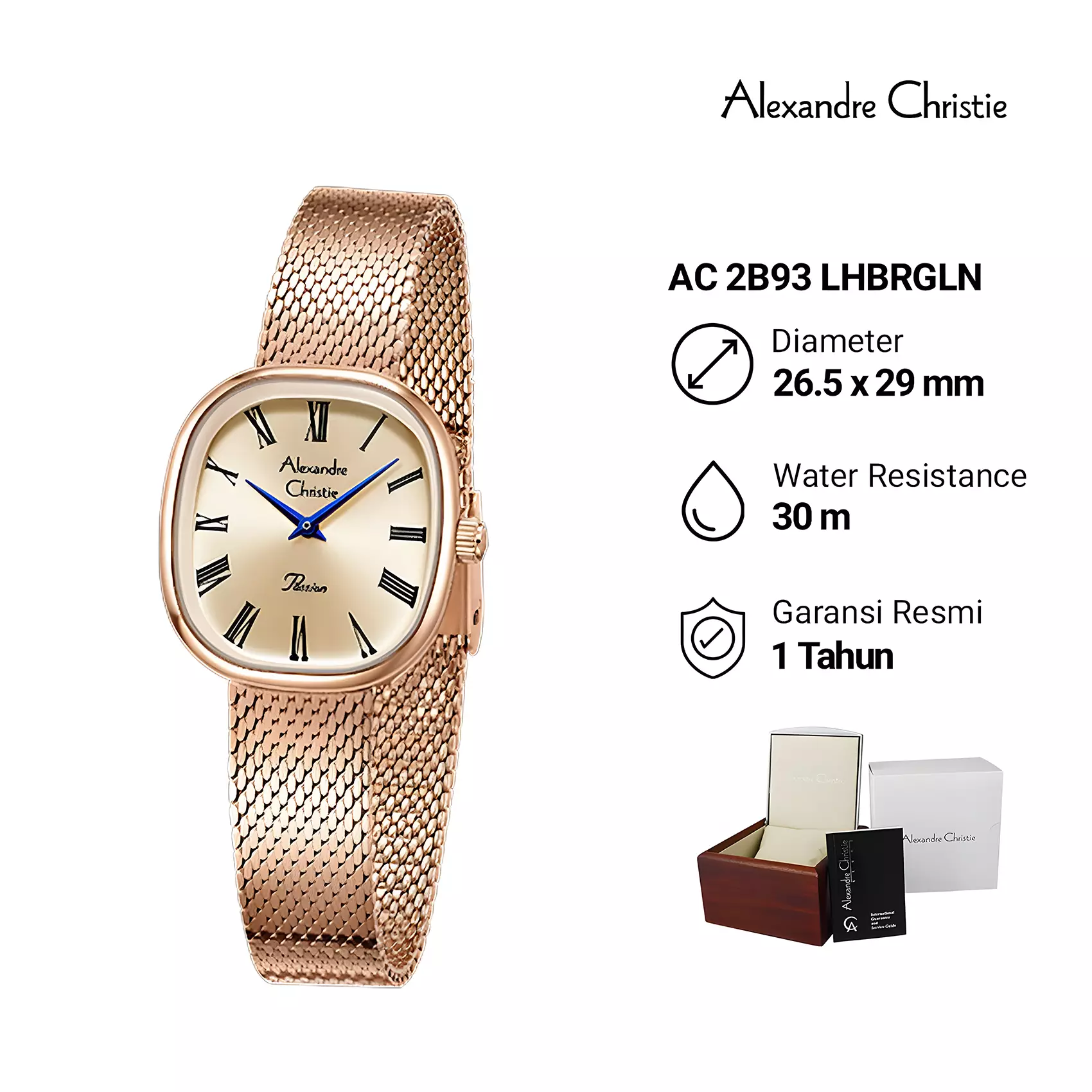 Alexandre Christie Passion - Jam Tangan Analog Wanita - Rose Gold - Stainless Steel - 2B93 LHBRGLN