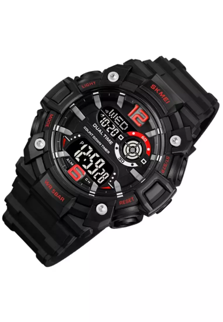 Jam Tangan Digital Pria Waterproof Many Function Strap Tali Material PU Silicone DV01 ORIGINAL