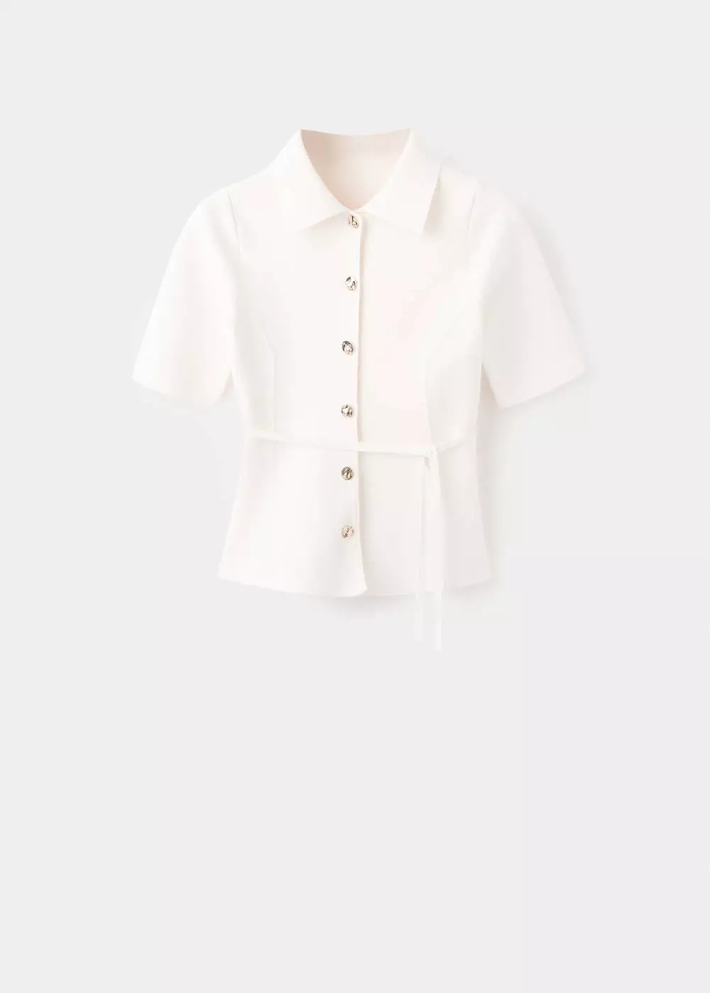 Jaket rajut dengan kerah kemeja