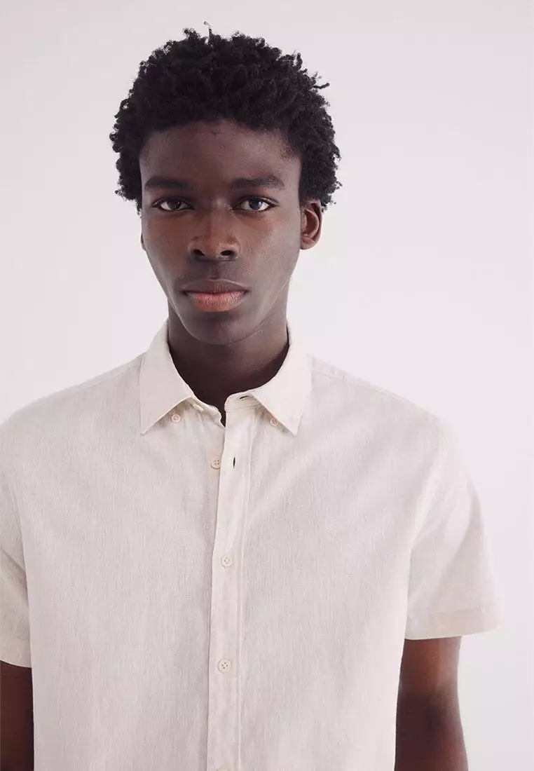Short-Sleeved Linen Shirt