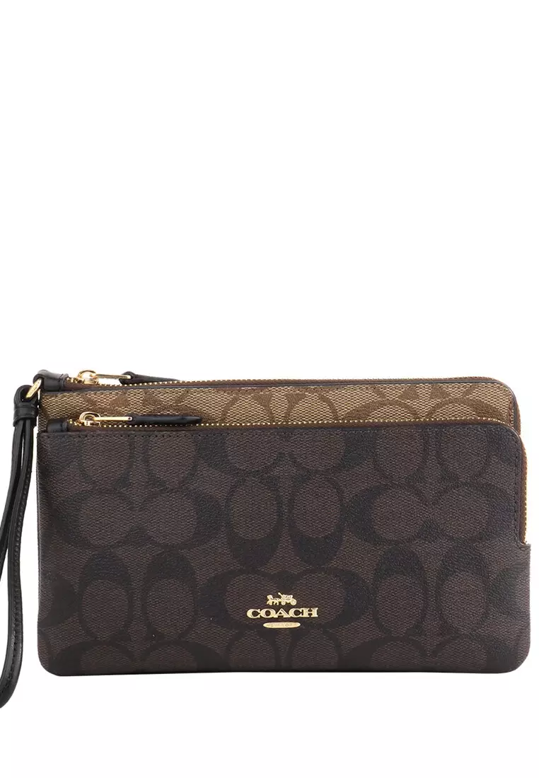 Coach double zip coin wallet clearance
