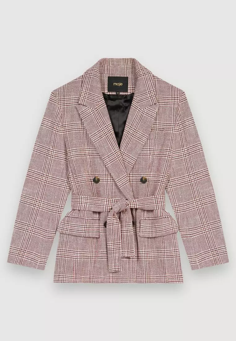 maje checked coat