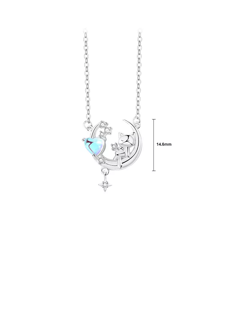 Cat discount moon necklace