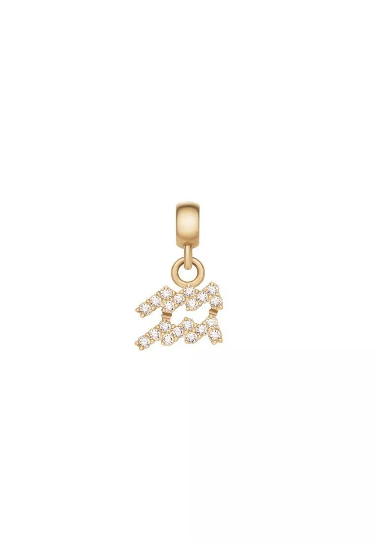 Charm Zodiac Sign Gold - Aquarius