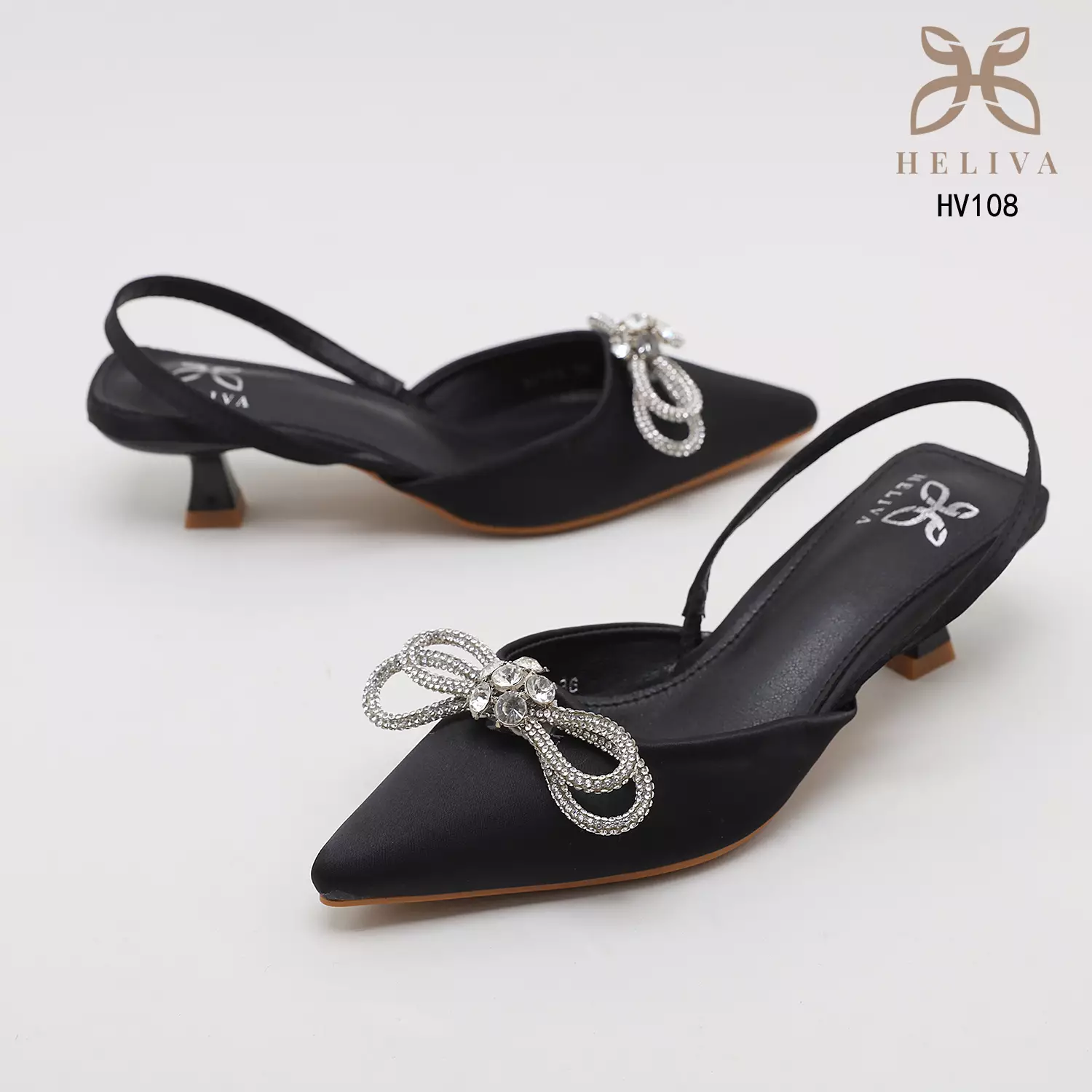 Heliva Kezia Heels Women Sling Back Butterfly Jewel Accesories