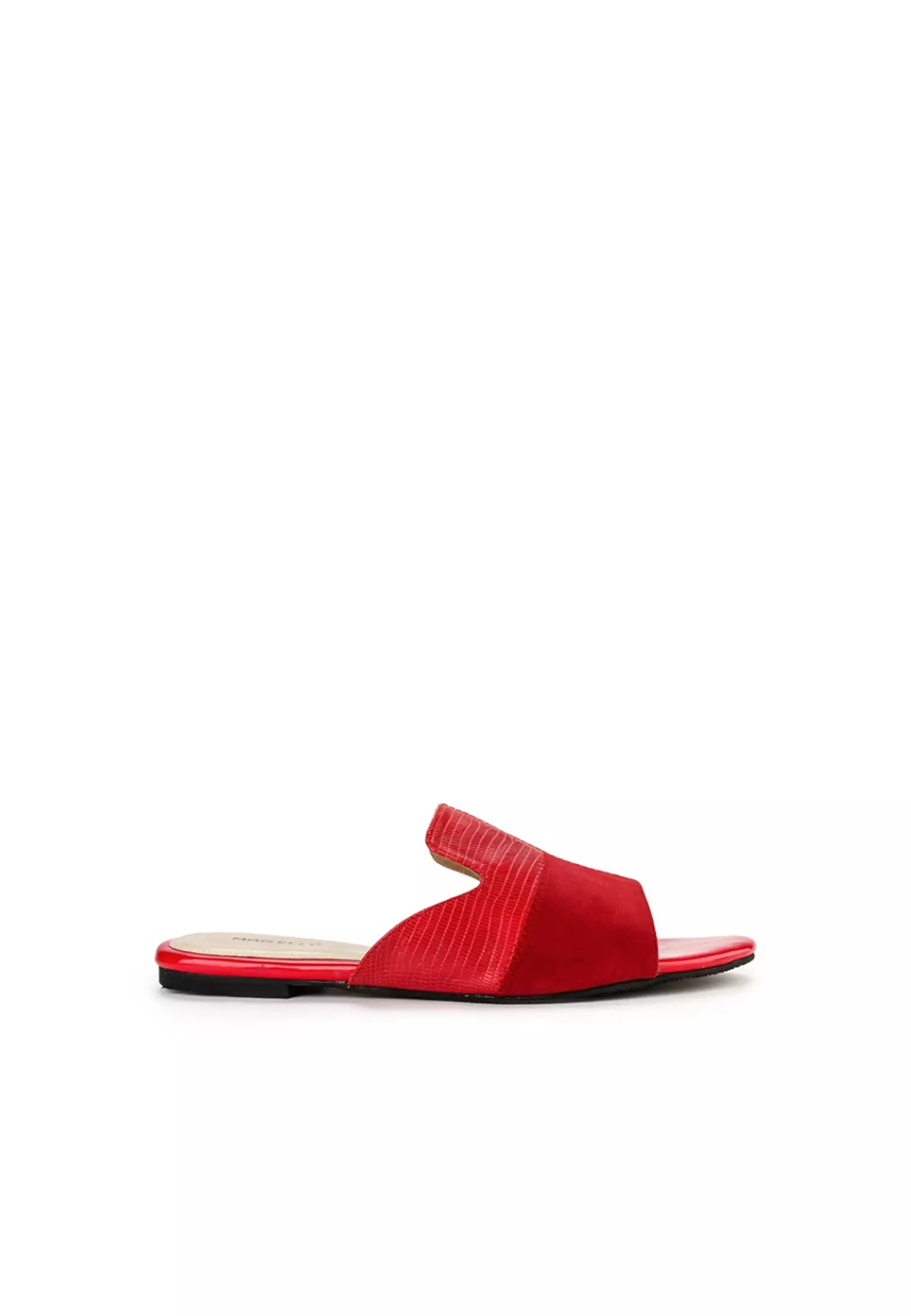 Tulip Sandal wanita Flat Slip On - Red