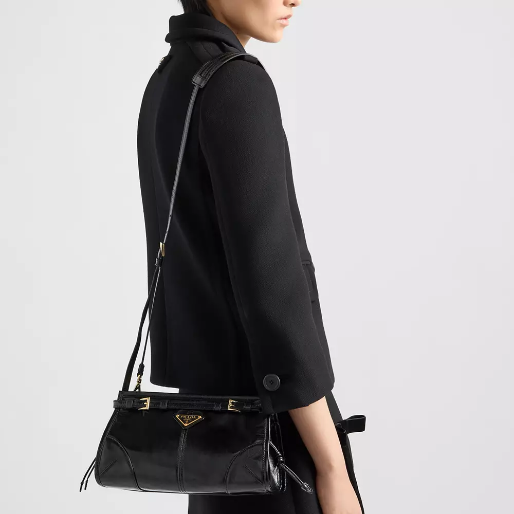 Bonnie Small Leather Shoulder Bag Black