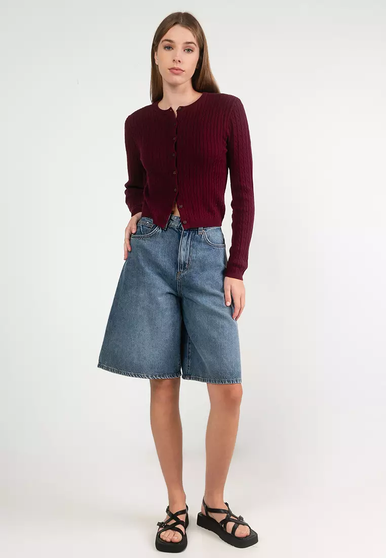 Cotton Crew Neck Cardigan