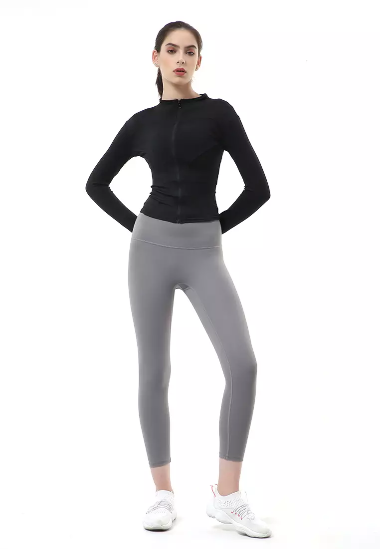 Mikayla Sportwear Jaket Olahraga Wanita Lengan Panjang Adjust Body Shape Material Spandex Lycra ORIGINAL - Black