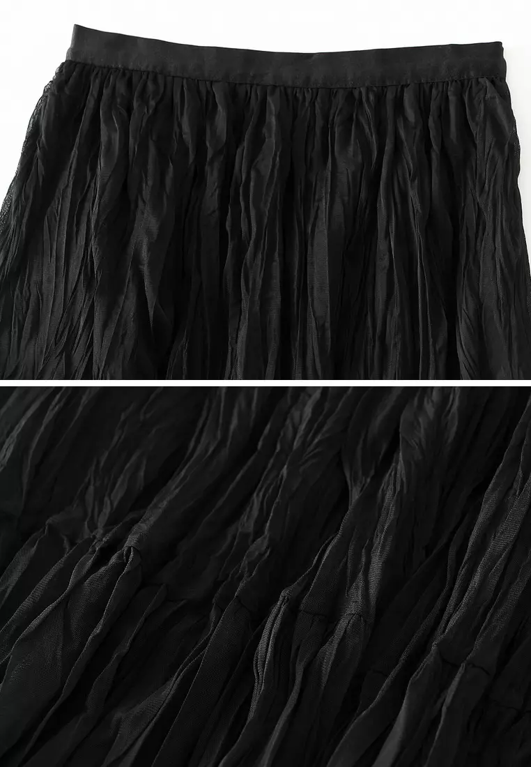 高腰褶皺網紗裙 AF0915