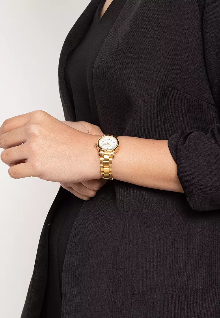 Analog Watch 20122260-Gld - White Dial