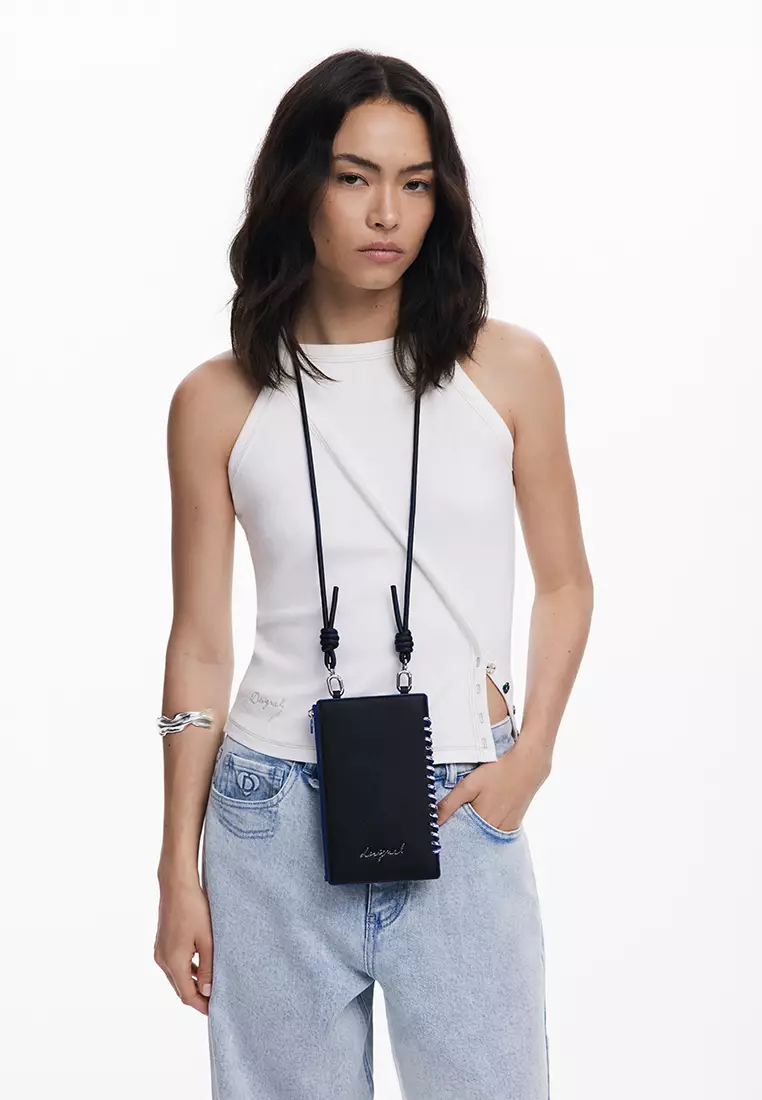 Detachable faux leather mobile holder