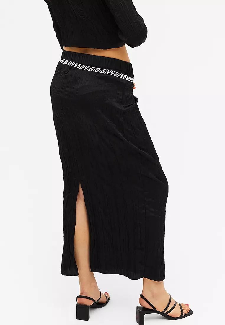 Black maxi pencil sales skirt for sale