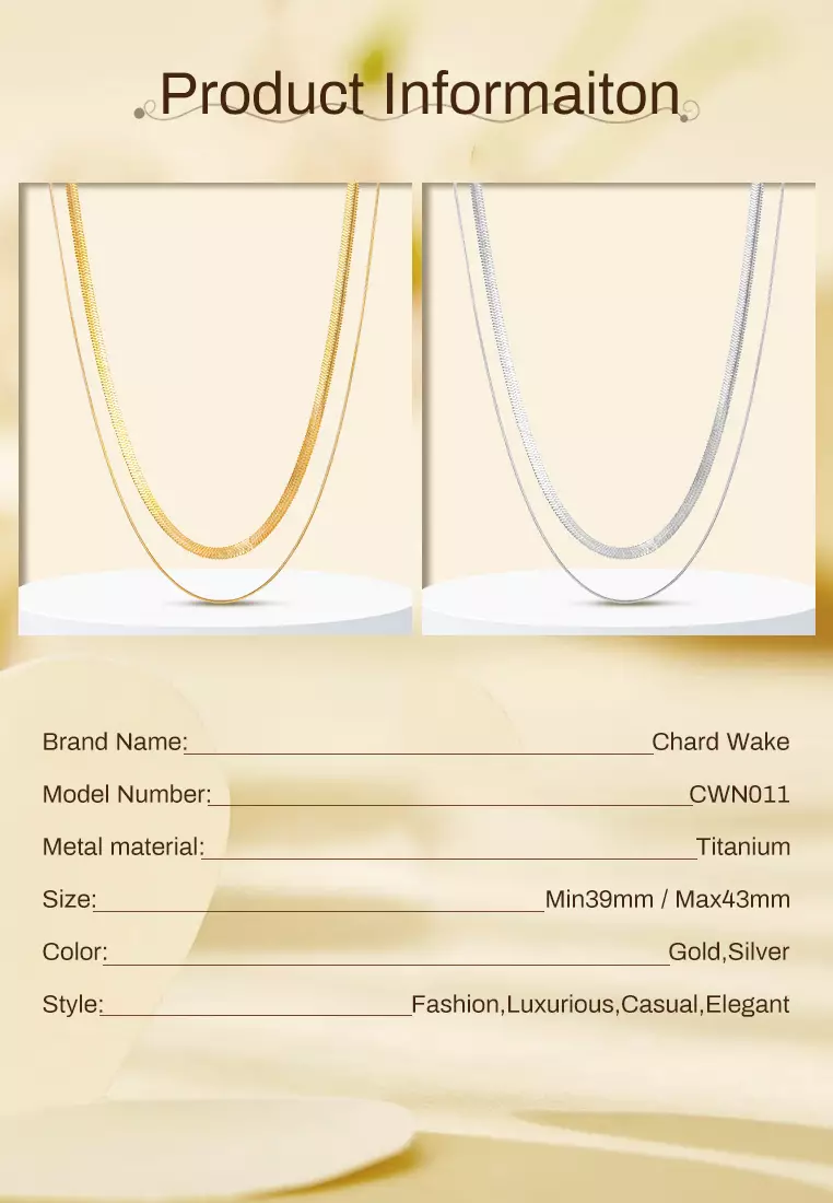 Kalung Pria Fashion Korea Double Kalung Titanium Anti-Menghitam Cowok Kotak Gratis silver