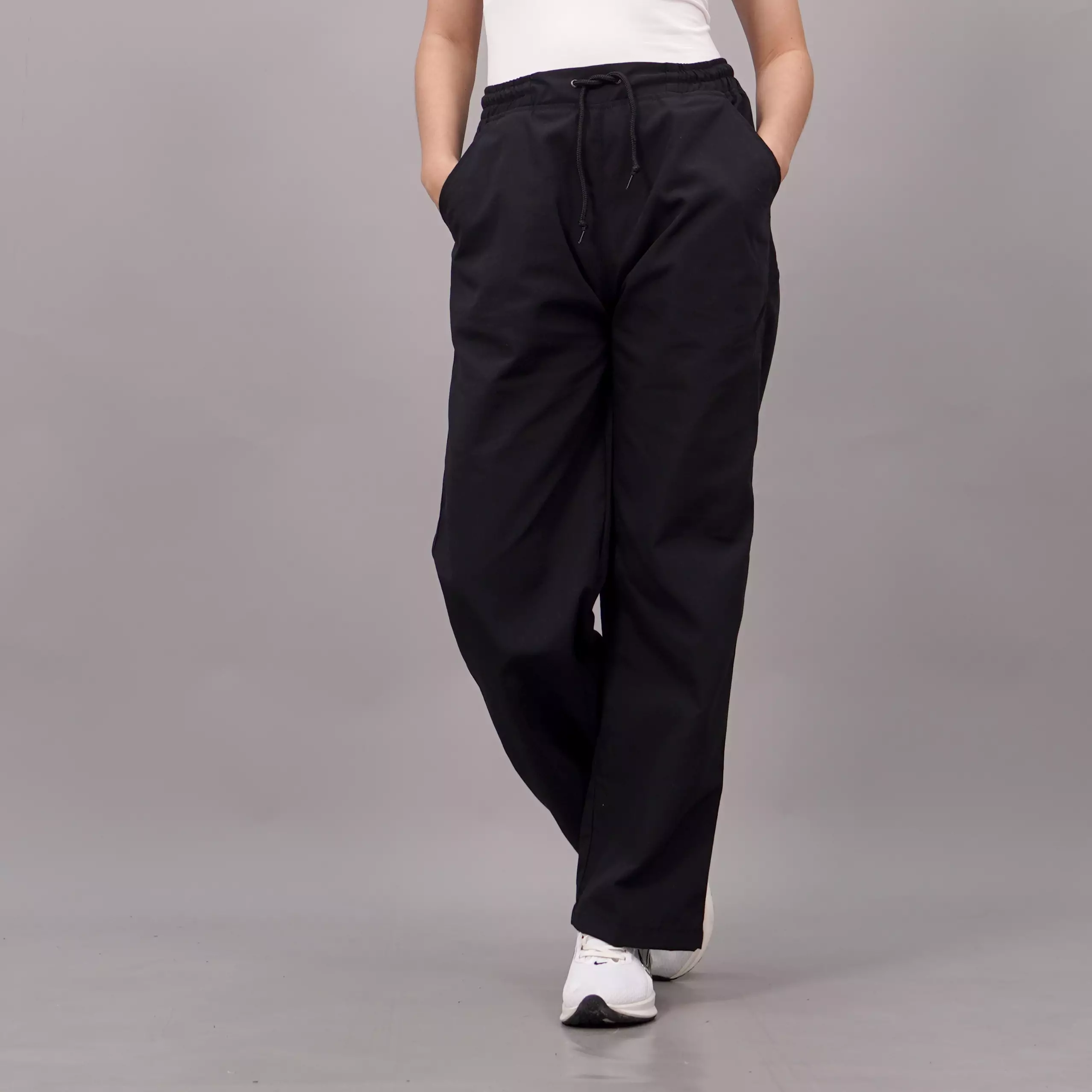 SAMY Celana Baggy Pants Wanita Celana Loose Pants Wanita - HITAM