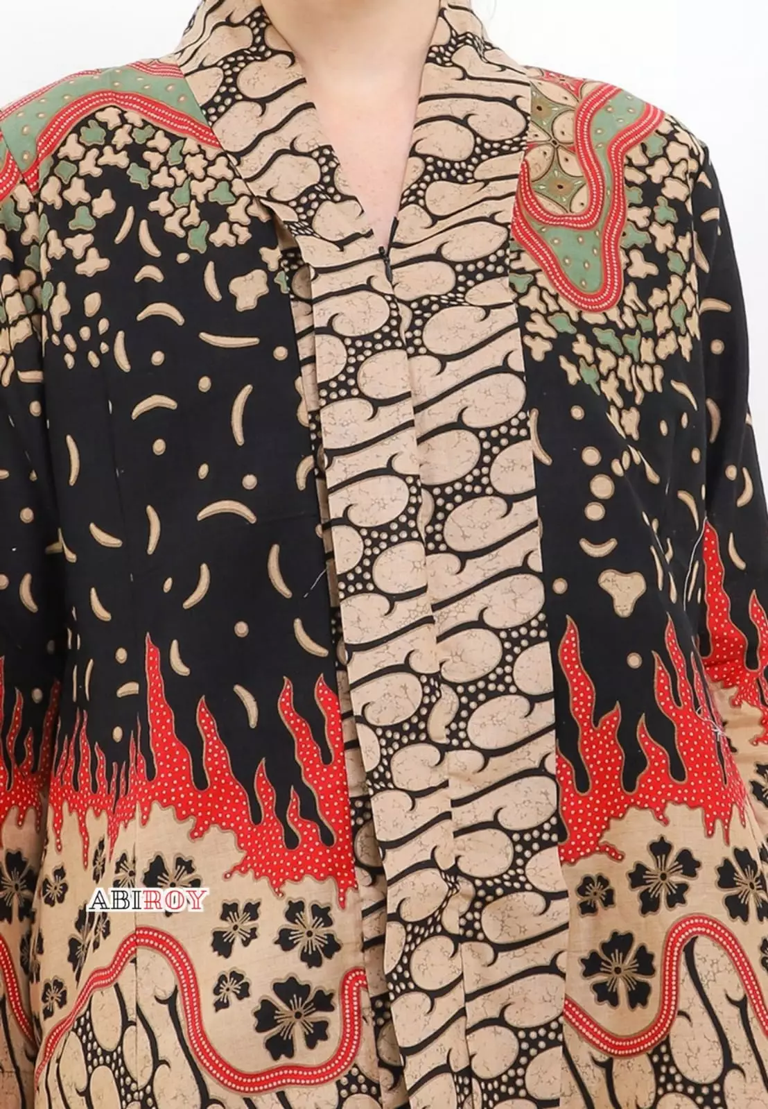 Blouse Batik Kawunggaru Hitam Premium Slimfit Elegant NLN